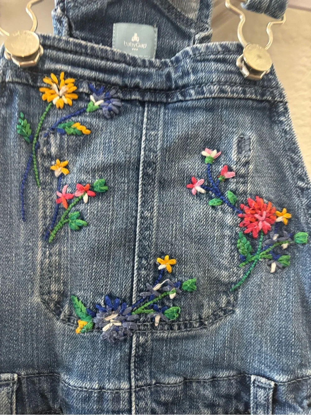 Baby GAP Floral Embroidered Overalls